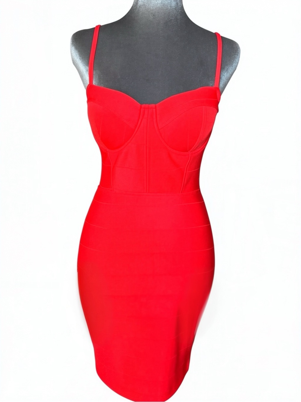 Haute Monde Red Bandage Bustier Bodycon Mini Dress - Size Small NWOT